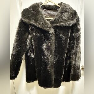 Vintage Black Faux Fur Coat